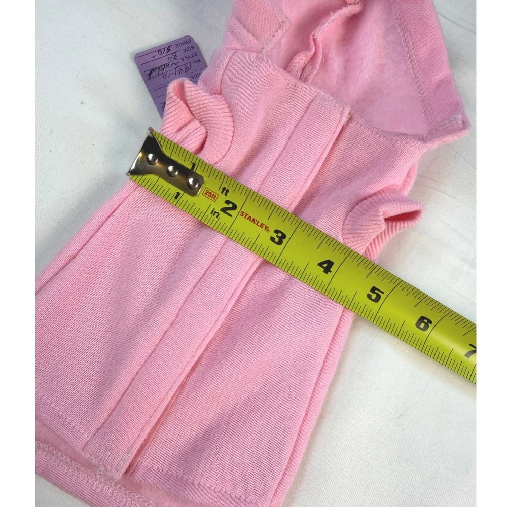 Boutique‎ Pet Hoodie XS Pink Fleece Sleeveless Sweatshirt Dog Cat NWT